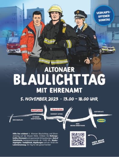Plakat zum Altonaer Blaulichttag