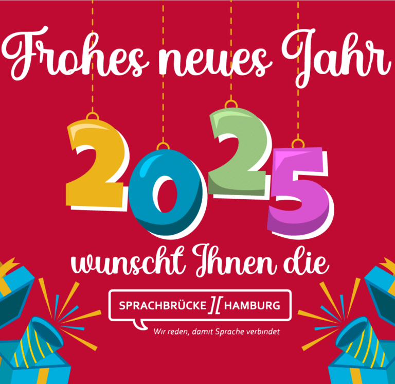 Symbolgrafik Sprachbrücke-Hamburg e.V. wünscht ein frohes neues Jahr 2025